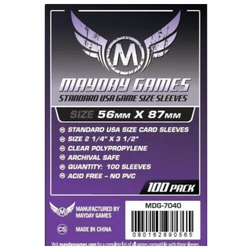 Mayday Games Standard USA méretű kártyavédő 56 x 87 mm (100 db-os csomag)